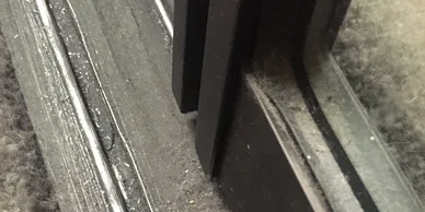 A close up of the corner of a building